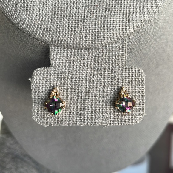 Mystic Fire Topaz earrings - Picture 2 of 5